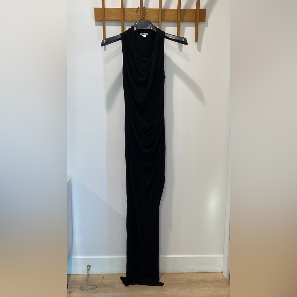 Helmut Lang Black Jersey Maxi Dress Size P